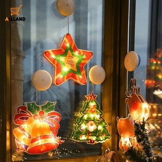 [คอลเลกชันคริสต์มาส] โคมไฟ LED รูปซานตาคลอส สโนว์แมน ใช้แบตเตอรี่ สีอบอุ่น สําหรับตกแต่งหน้าต่าง