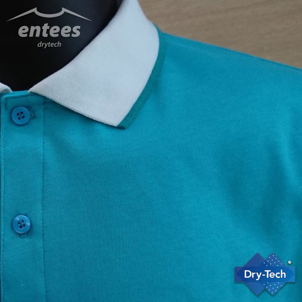 เสื้อโปโล-drytech-สีฟ้าทะเล-คอปกสีขาว-ขลิบสีฟ้าทะเล