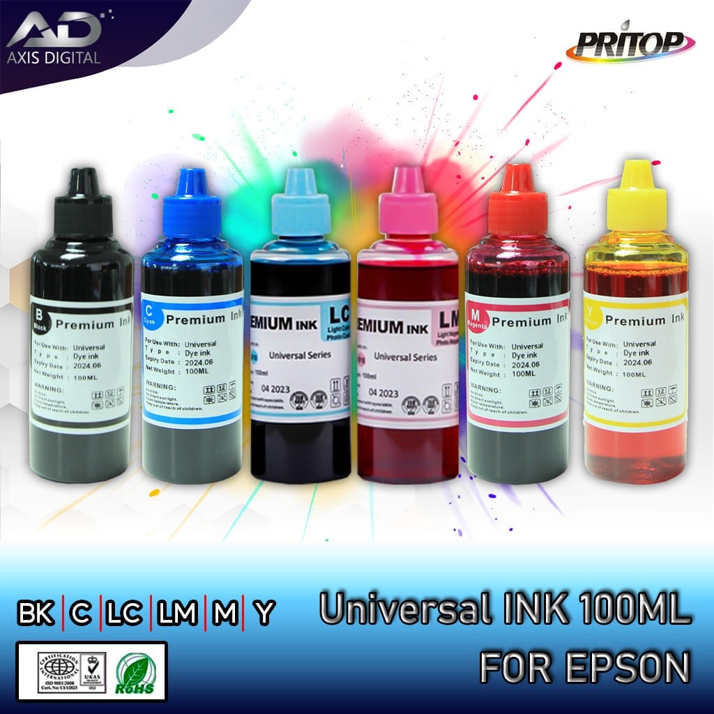 ภาพหน้าปกสินค้าAXIS DIGITAL น้ำหมึกเติม Universal For Epson Ink EP001/EP002/EP003/T664/L1110/L1210/L3110/L3210/L3216/L3150/L3250/L5190