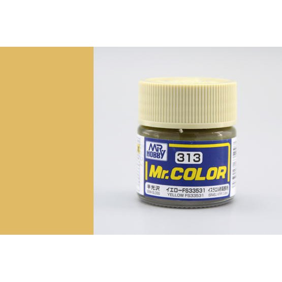 สีสูตรทินเนอร์-mr-hobby-สีกันเซ่-c313-yellow-fs-33531-semi-gloss-10ml