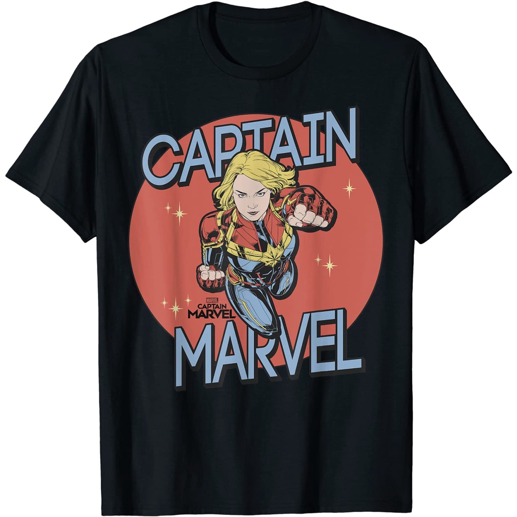 เสื้อยืด-captain-marvel-red-spot-action-pose-logo-graphic-t-shirt-tops