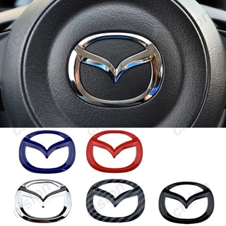 สติกเกอร์โลโก้ ติดพวงมาลัยรถยนต์ สเตนเลส สําหรับ Mazda 2 3 5 6 CX5 Demio CX3 CX30 MX5 CX7 8 323 CX9 CX8