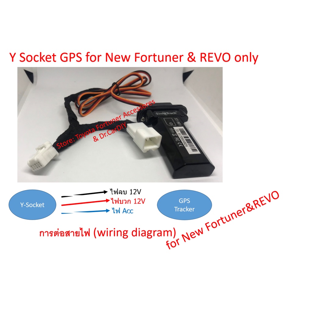 ปลั๊ก-ไม่รวมเครื่อง-gps-y-socket-ต่อพ่วง-gps-tracking-for-new-fortuner-revo-ไม่ตัดต่อสายไฟรถ-ประกันไม่ขาด