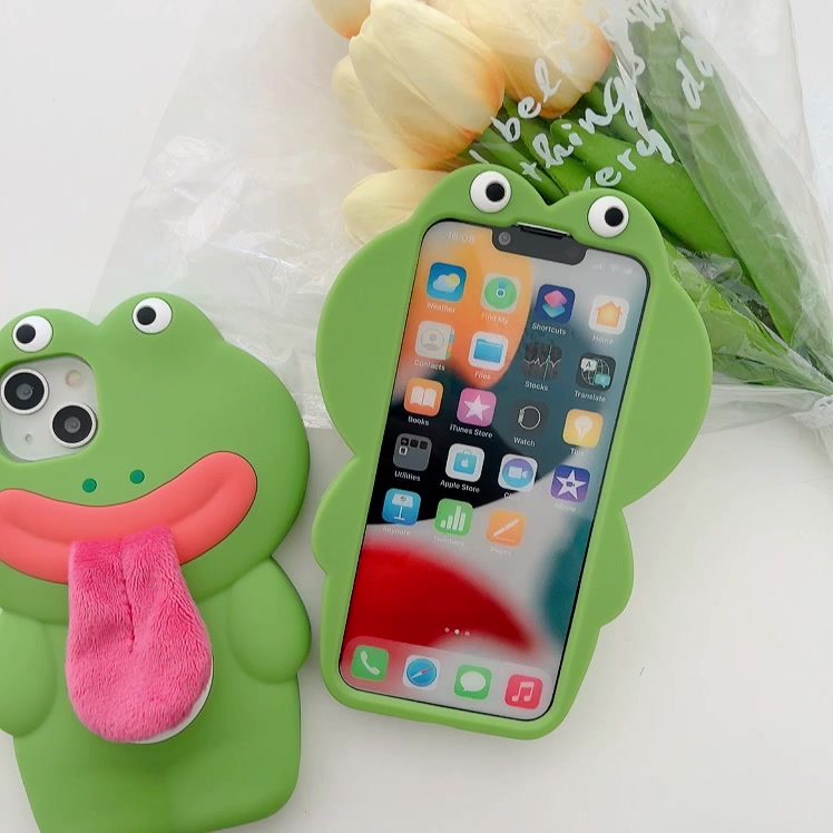 เคสป้องกันโทรศัพท์มือถือ-ลายกบ-สามมิติ-สําหรับ-iphone-15-14pro-max11-pro-max-xs-max-x-12-pro-max