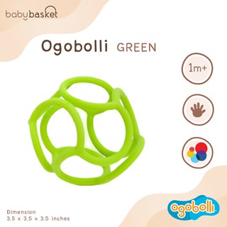 ของเล่นเด็ก ยางกัด ซิลิโคลน OgoBolli Green ดึง บีบ กัดได้ เสริมสร้างพัฒนาการ BPA+PVC FEE
