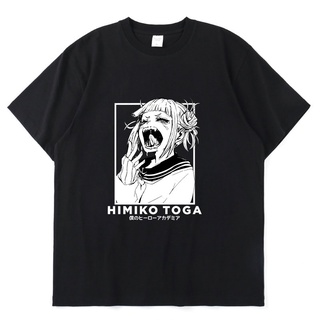 เสื้อยืด ผ้าฝ้าย พิมพ์ลายการ์ตูน My Hero Academia Himiko Toga ทรงหลวม ขนาดใหญ่ แฟชั่นฤดูร้อน สไตล์ฮาราจูกุ สําหรับผู้หญิ