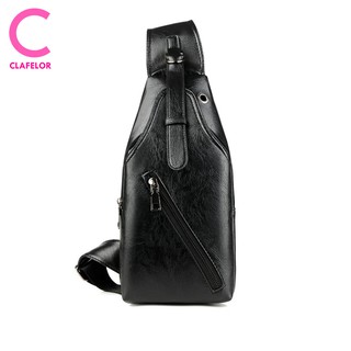 CLAFELOR-กระเป๋าคาดอก กระเป๋าสะพายข้างผู้ชาย หนังพียู รุ่น QX-C003 เรียบหรูดูดี พร้อมส่งจากไทย