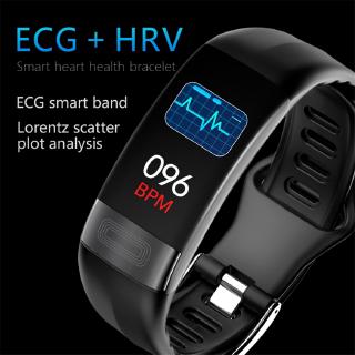 P11 สร้อยข้อมือสมาร์ทกีฬาสมาร์ทนาฬิกาผู้ชายผู้หญิง Smartwatch ECG บลูทูธสายรัดข้อมือ Heart Rate Monitor
