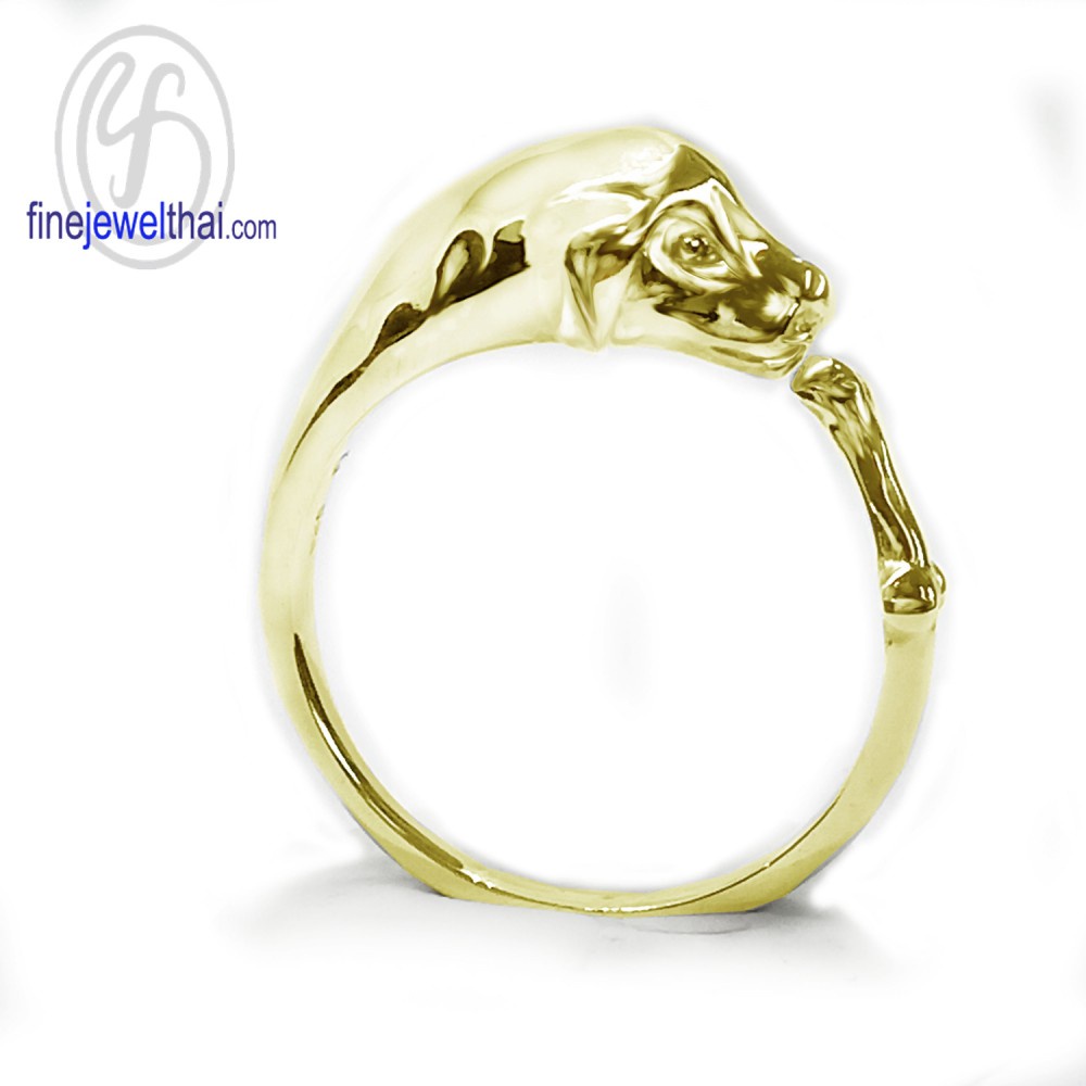 finejewelthai-แหวนนักษัตร-ปีจอ-แหวนรูปสุนัข-แหวนเงินแท้-dog-zodiac-silver-ring-r145500-เลือกสีตัวเรือนได้