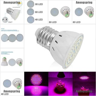 Amongspring หลอดไฟ LED 48/60/80 220V สําหรับปลูกต้นไม้