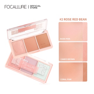 Focallure พาเลทบลัชออน เนื้อแมตต์ ติดทนนาน 3 สี