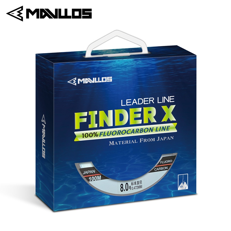 Mavllos Finder X สายคาร์บอนไฟเบอร์ 100% 0.37-0.8 มม. 24 ชั่วโมง สําหรับตกปลา