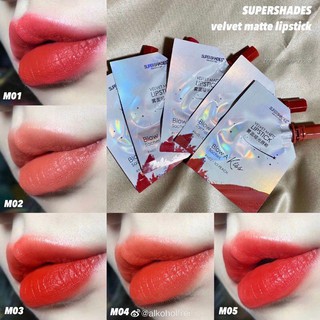 Supershades lip matte[มีตำหนิ:หัวพู่กันหลุด]สินค้าใหม่สีสวย ชัด ทนนาน