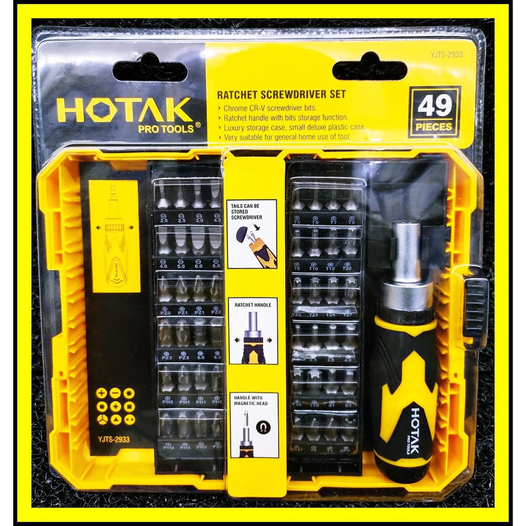 ชุดไขควง-hotak-ratchet-screwdriver-set-49pcs-yjts-2933-ของแท้-สินค้าพร้อมส่ง