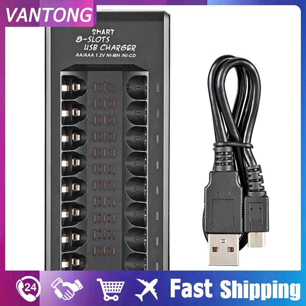 【Hot】Multifunction Intelligent 8slot 1.2V Charging USB Charger AA/AAA