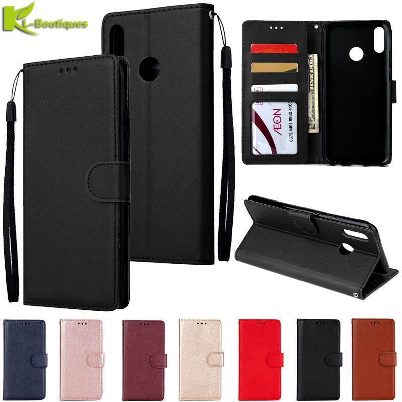 Huawei Y9 2019 Leather Case on Huawei Y9 2019 Y 9 Y92019 JKM-LX1 Cover Classic Style Flip Wallet Phone Cases Women Men