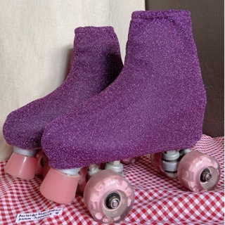 cover skate รุ่นคริสตัลวิบวับ สีม่วง สวยมากกก สำหรับกันรอย โรลเลอร์สเก็ต ไอซ์สเก็ต มาใหม่!!