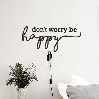 【wuxiang】สติกเกอร์ติดผนัง ลายสโลแกนภาษาอังกฤษ dont worry be happpy สําหรับตกแต่งบ้าน ห้องนอน