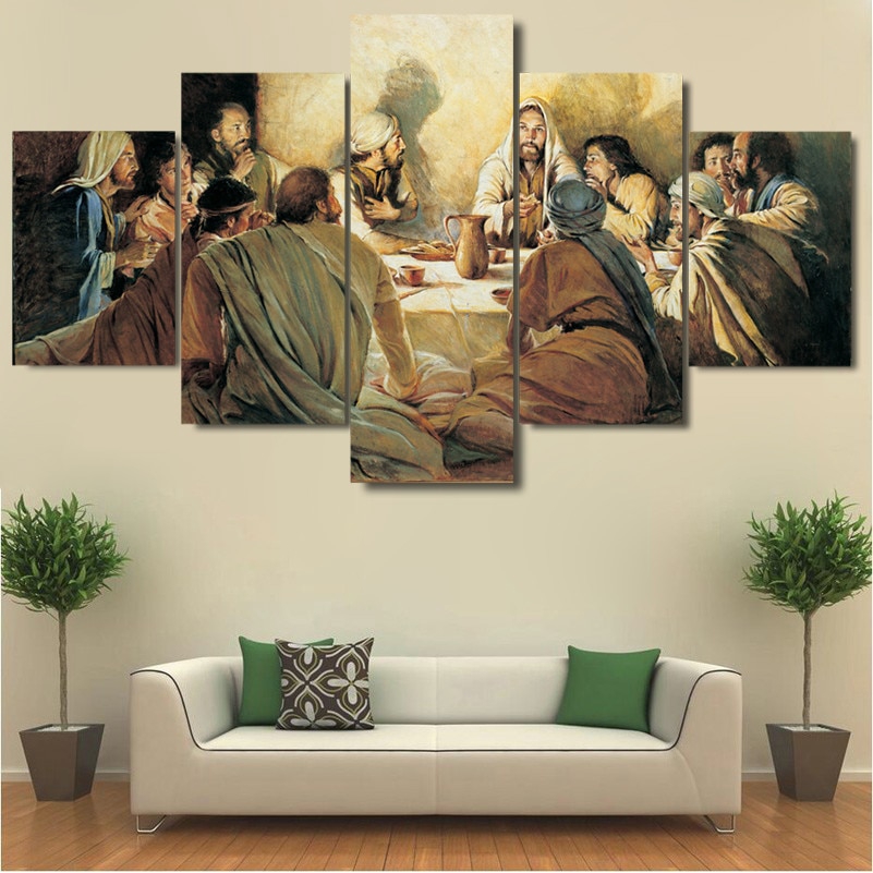 abstract-modern-home-decoration-canvas-printed-painting-5-panel-last-supper-framed-wall-art-for-living-room-modular-picture