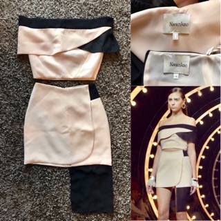 Kwankao แท้ 100% ellipses set (top with skirt) aw14 nude black ซักเก็บ US2 UK6 EU34