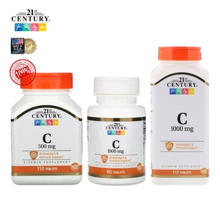 ภาพขนาดย่อของภาพหน้าปกสินค้า21st Century, Vitamin C วิตามินซี (500 mg / 1,000 mg) (60 / 110 เม็ด) จากร้าน authenticofficialstore บน Shopee