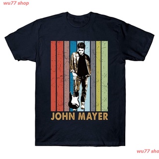 wu77 shop New เสื้อยืดพิมพ์ลายกราฟฟิก John Mayer Love Music สีดํา discount