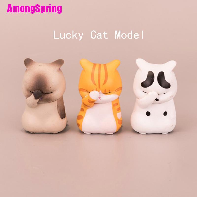 amongspring-โมเดลตุ๊กตาการ์ตูนแมวนําโชค-diy-สําหรับงานฝีมือ-1-ชิ้น