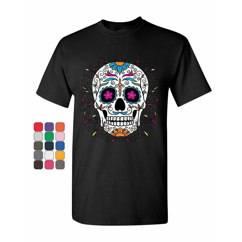 เสื้อยืด-ผ้าฝ้าย-พิมพ์ลายดอกไม้-กะโหลก-น้ําตาล-สําหรับผู้ชาย-o65yt663427สามารถปรับแต่งได้