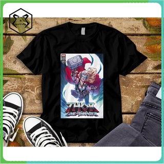 เสื้อยืดคอกลม พิมพ์ลายการ์ตูน Marvel Thor Love And Thunder Jane Foster สําหรับผู้ชาย