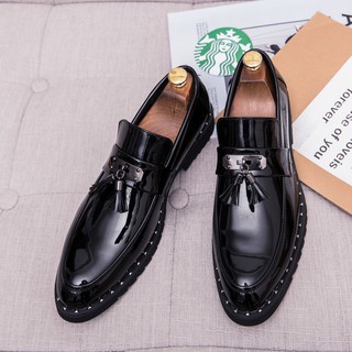 สินค้า รองเท้าหนังลำลอง สไตล์นักธุรกิจ สีดำ สำหรับผู้ชาย