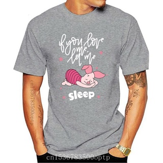 [S-5XL] เสื้อยืด พิมพ์ลาย Piglet If You Love Me Let Me Sleep น่ารัก สีดํา สไตล์ฮิปฮอป ฮาราจูกุ สําหรับผู้ชาย S-3 486291