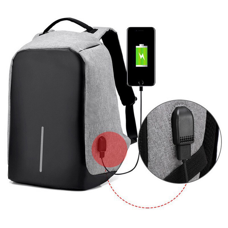 ภาพสินค้าTraveler Anti-Theft Backpack แฟชั่นสะพายหลัง กระเป๋าผู้ชาย กระเป๋าเป้  1 พอร์ต USB ชาร์จแบต จากร้าน traveler_shop. บน Shopee ภาพที่ 4