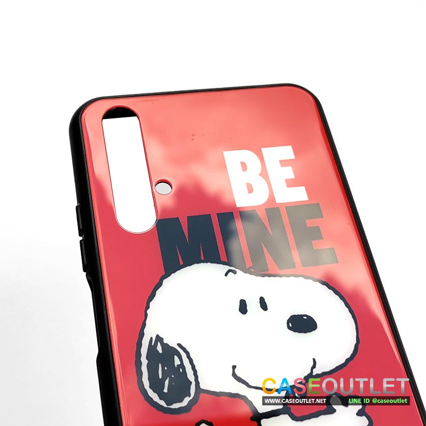 เคส-huawei-nova5t-snoopy-สนูปปี้-หลังกระจก-ขอบยาง