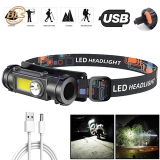 ไฟหน้า LED แบบชาร์จ Usb แข็งแรง ชาร์จได้ สําหรับตกปลากลางแจ้ง ใช้ในครัวเรือน