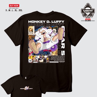 [100% Cotton] เสื้อยืด ลายการ์ตูนอนิเมะ One Piece MONKEY D LUFFY NIKA GEAR 5 FIFTH V2 - Karimake