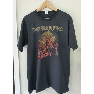 คอลูกเรือเสื้อยืดคอกลมเสื้อยืด Twisted Sister T-shirtผ้าฝ้ายแท้