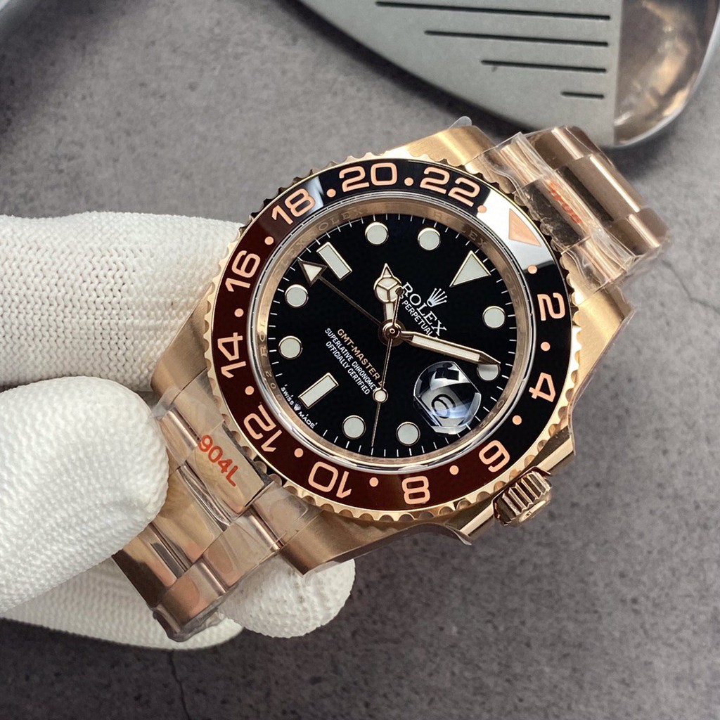 rolex-gmt-master-ii-ประเภทกรีนนิชหน้าปัดสีดำนาฬิกาแฟชั่นผู้ชาย