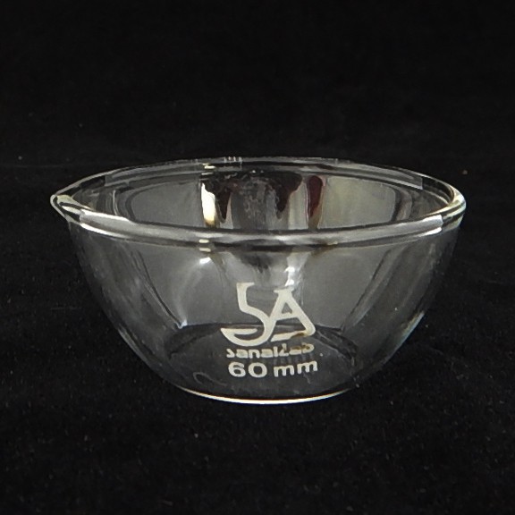 ถ้วยระเหยแก้ว เส้นผ่านศูนย์กลางขนาด 60 มิลลิเมตร Evaporating Dish 60 mm