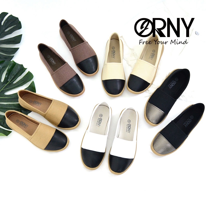 ภาพหน้าปกสินค้า️OY88 ️ ORNY(ออร์นี่) x Espadrilles รองเท้าผ้าใบ พื้นยางไม่ลื่น รองเท้าเอสปาดริล รองเท้าส้นแบน