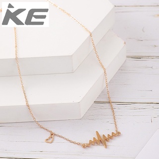 Japanese and Korean temperament simple alloy small electrocardiogram whale necklace female swe
