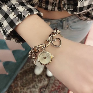 🎀 (สด-ผ่อน) นาฬิกา สร้อยข้อมือ ลวดลายต่างๆ 7604CHRM Anne Klein สีทอง 23 มิล ANNE KLEIN Quartz Gold Dial Ladies