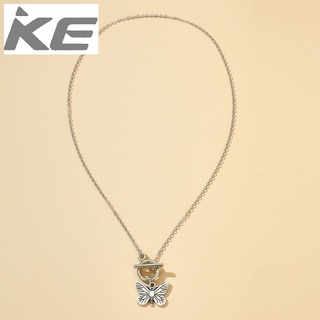 Design Butterfly Necklace Simple Hip Hop Round Clavicle Necklace for girls for women low price
