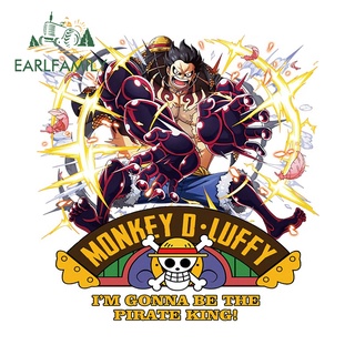 Earlfamily สติกเกอร์ไวนิล ลายการ์ตูนอนิเมะ One Piece กันน้ํา สําหรับติดตกแต่งรถยนต์ รถจักรยานยนต์ 13 ซม. x 12.9 ซม.