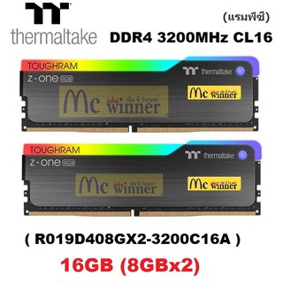 ภาพหน้าปกสินค้า16GB (8GBx2) RAM PC (แรมพีซี) THERMALTAKE DDR4 3200MHz TOUGHRAM Z-ONE RGB (R019D408GX2-3200C16A) - ประกันตลอดการใช้งาน ที่เกี่ยวข้อง