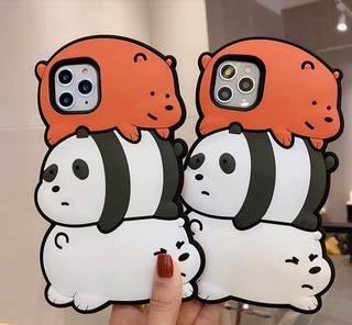 Cute Bear Phone Case For OPPO Reno 6 Pro Plus A54 A74 4G A94 A95 5G A35 Realme C21 C20 GT Narzo 10 20 Pro A12 A12e Phone Case Cartoon Bear Silicone Soft Cover