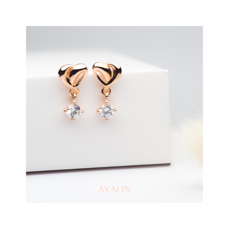 ต่างหู-the-heart-of-shine-ปลอดภัยเหมาะกับคนแพ้ง่าย-s925-18k-rose-gold-plated-earrings