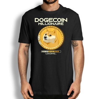 คอลูกเรือเสื้อยืด พิมพ์ลาย Crypto Traders Dogecoin Millionaire Loading To The Moon Doge สําหรับผู้ชายS-5XL