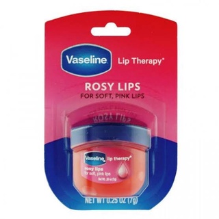Vaseline Lip Therapy 7g #Rosy Lips ลิปบาล์มสูตรกุหลาบและน้ำมันสกัดจากอัลมอนต์