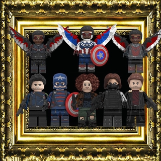 ของเล่นตัวต่อฟิกเกอร์ John Walker Zemo Karl the Falcon and the Winter Soldier เข้ากันได้กับ Leging Minifigures Captain America Marvel สําหรับเด็ก