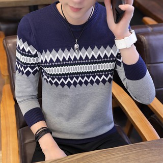 ภาพหน้าปกสินค้าเสื้อไหมพรมผู้ชายสไตล์เกาหลีคอกลมแขนยาวเสื้อวอร์ม 4 สี Sweater ที่เกี่ยวข้อง